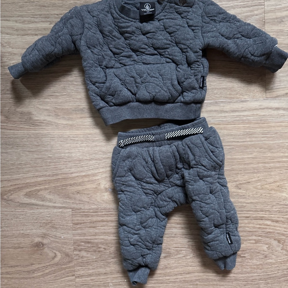 Volcom Kids Gray Quilted Matching Set
